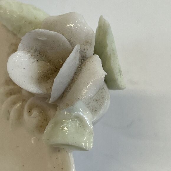 Set of 4 VINTAGE PORCELAIN SALT CELLAR SHELL SHAPED W/ROSES BY ARDALT ~ JAPAN‎ - Picture 10 of 12